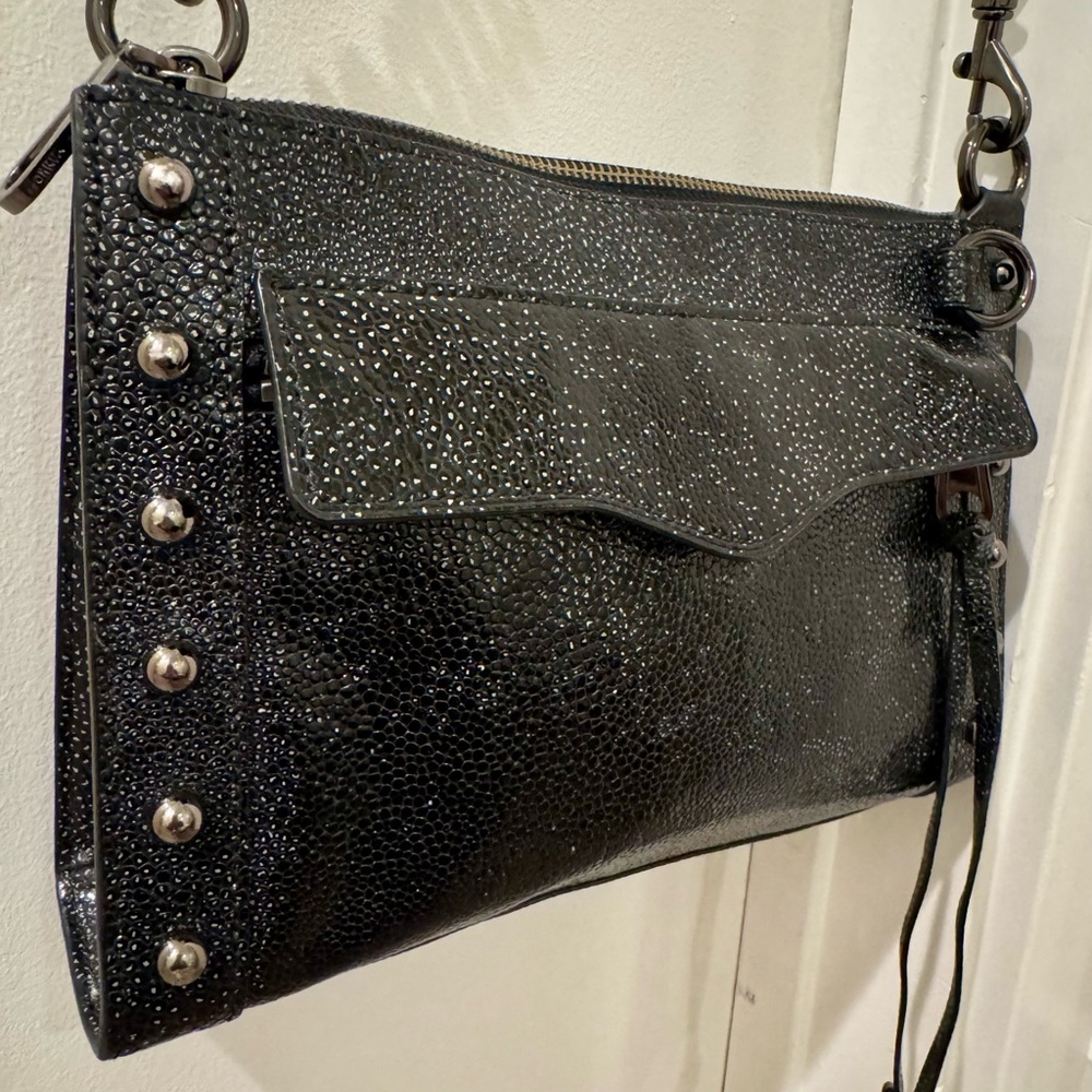 Black Studded Leather Purse